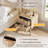 18" Fluted Nightstand Set of 2 with Charging Station,  Beveled Profile & Solid Wood Legs, 2 Drawers End Table-1664967686-1664967687