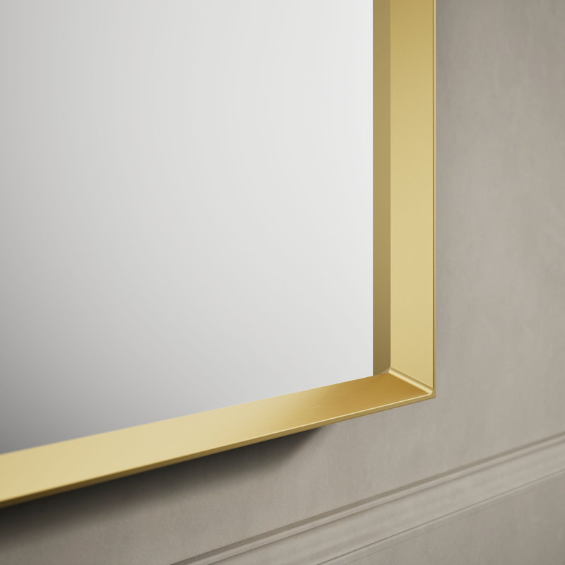 Essentiel 24 po X 36 po Miroir arqué, 36 po x 24 po, Doré brossé moderne