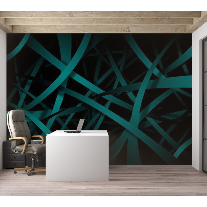 Murale Ammi, L 110 po x l 157 po, Noir / vert