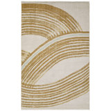 Crescent Rug: Modernist Hand Knotted Rug in Natural/Yellow