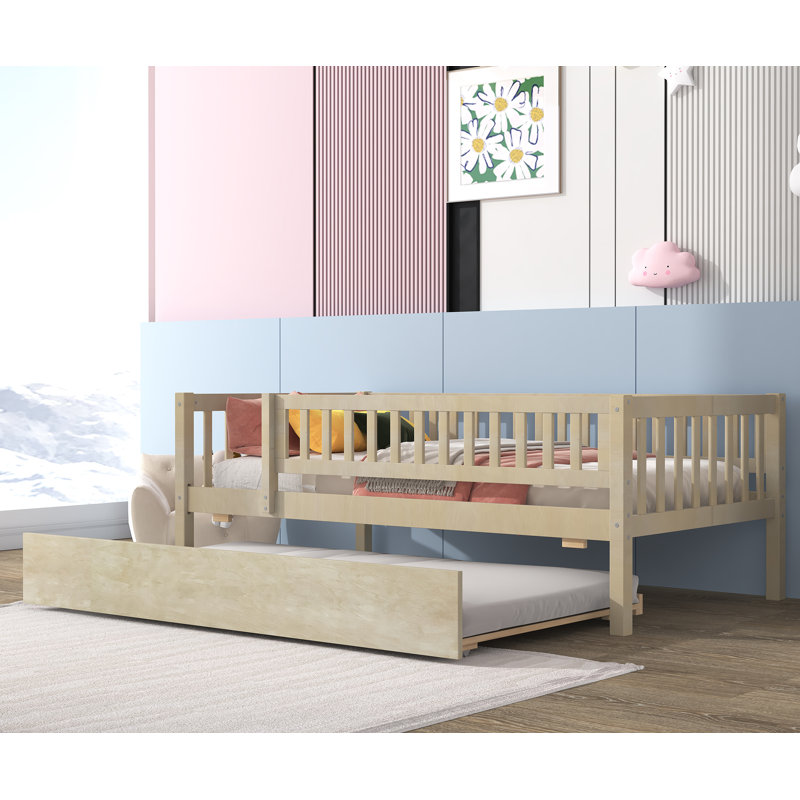 Jessicanicole Kids Twin Daybed with Trundle, Natural