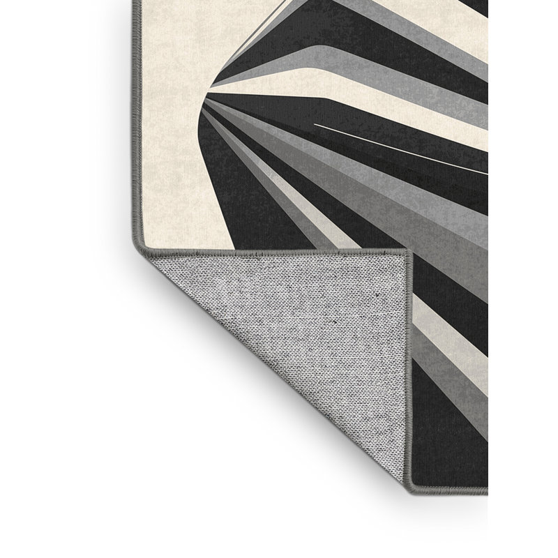 Tapis moderne moderne et contemporain lavable à la machine pour véhicules et moyens de transport beige, 5 x 8