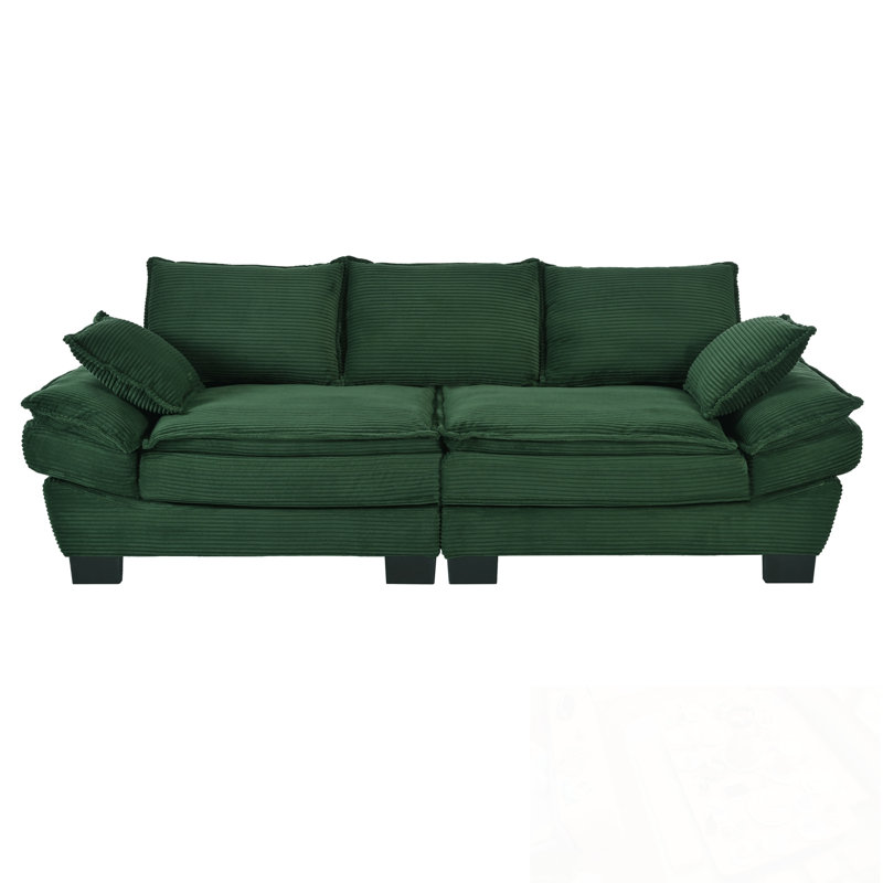 Causeuse avec 2 coussins décoratifs, Vert foncé