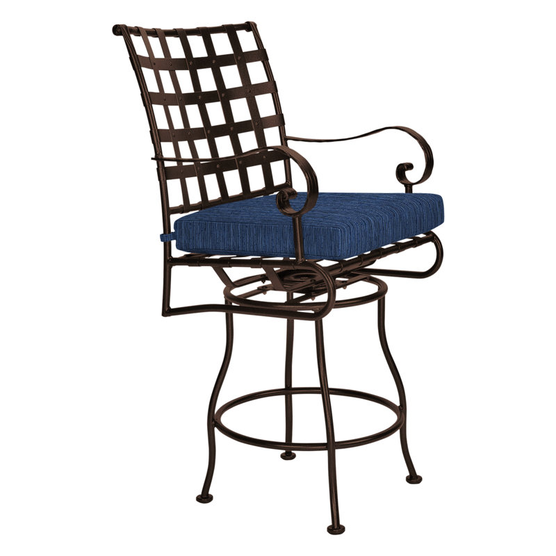 Classico-W Outdoor Swivel Bar Stool, Flagship Stone Sunbrella®, Copper Creek