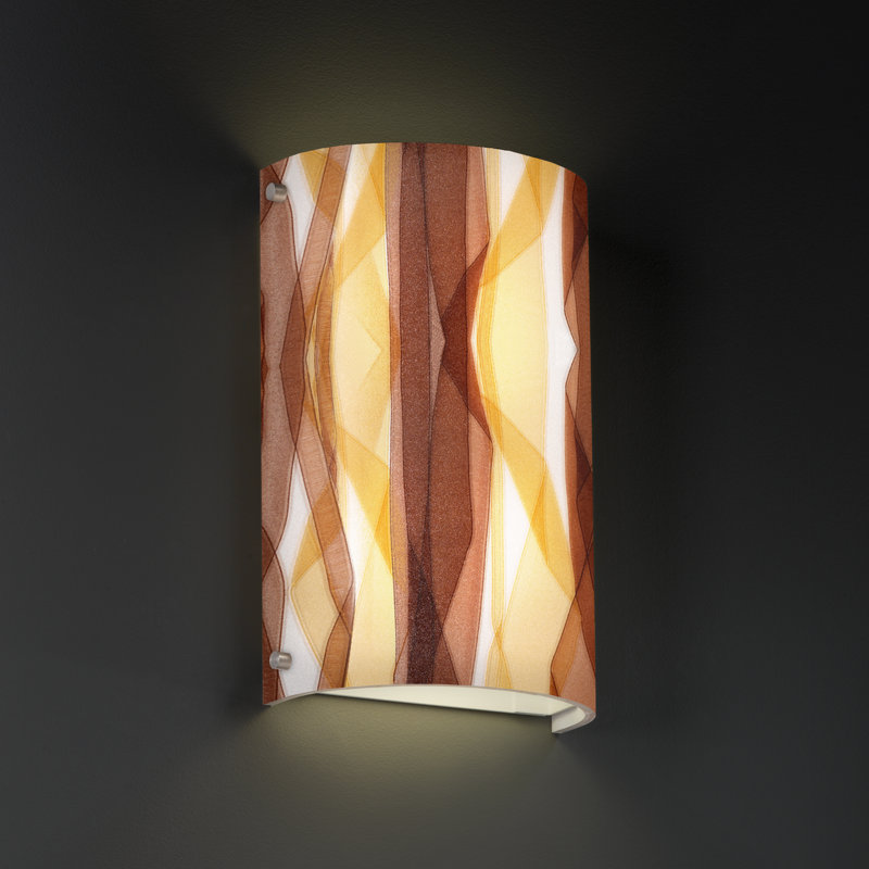 Maez Flush Mounted Sconce, 18W CFL (Not Included), Brushed Nickel, Ribbon Twirl