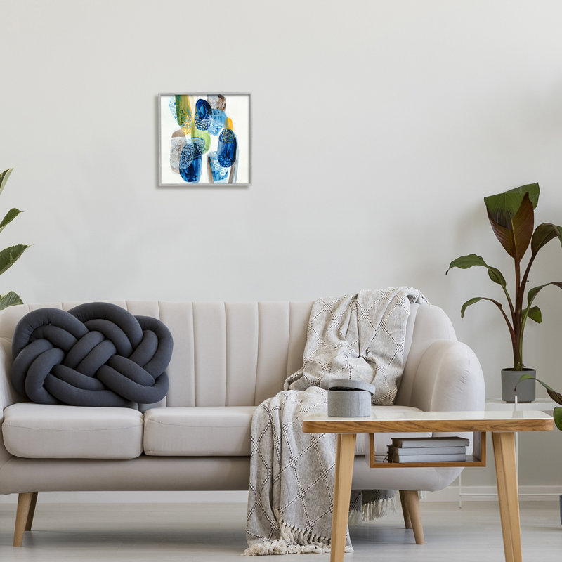 Stupell Industries Busy Abstract Pebbles, art de la giclée encadrée par Liz Jardine, H 12 po x l 12 po x P 1,5 po