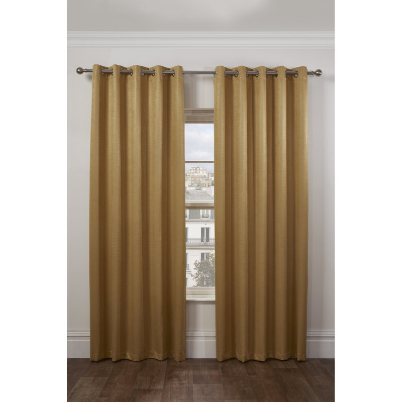 Ambiance Blackout Curtain Pair, Ochre, 168 W x 228 D cm