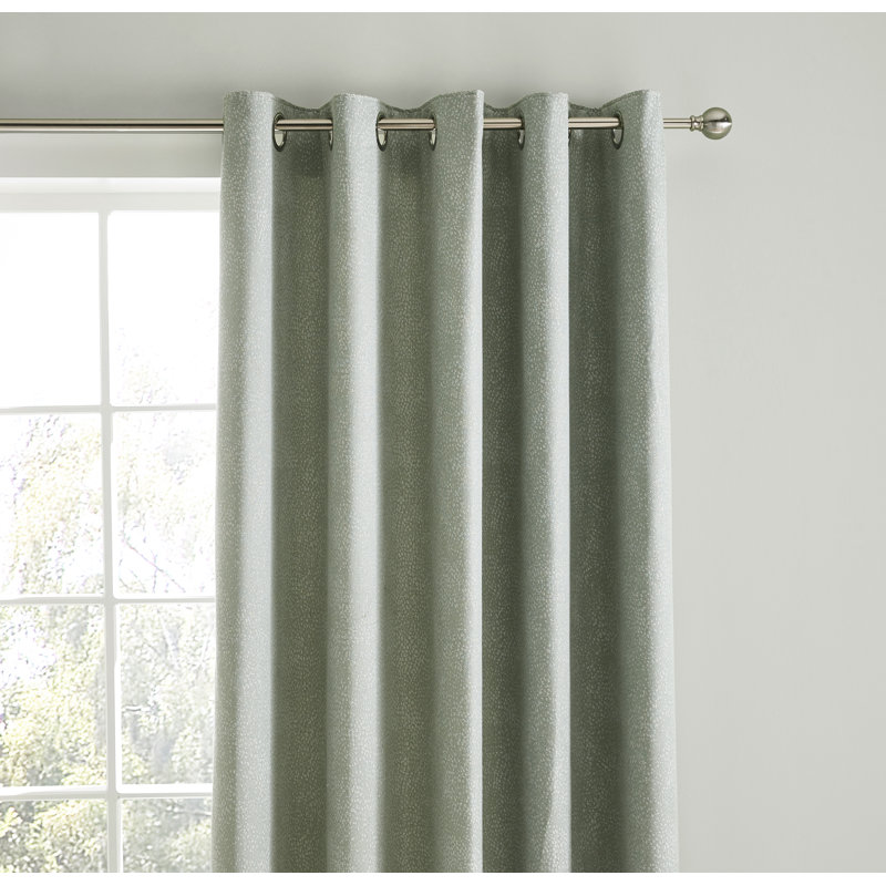 Alnwick Semi Sheer Curtain Pair, 223 W x 229 D cm, Green