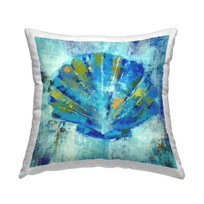 Coussin rustique à imprimé coquillage de palourdes par Liz Jardine