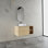 Meuble-lavabo mural de 42 po avec lavabo d'art en céramique, tablettes de rangement et portes à fermeture en douceur, idéal pour les salles de bain modernes