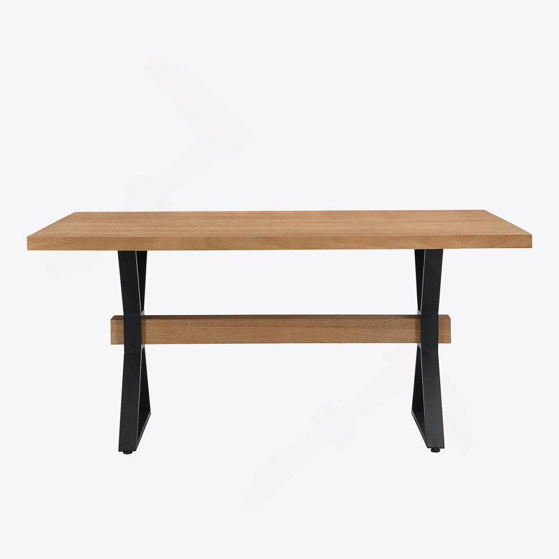 Table de salle à manger à pieds en X (naturel)