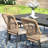 Rectangular Patio Dining Set With Cushioned Stackable Rattan Chairs-873045386