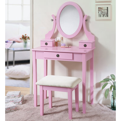 Ensemble coiffeuse et tabouret de maquillage Moniys
