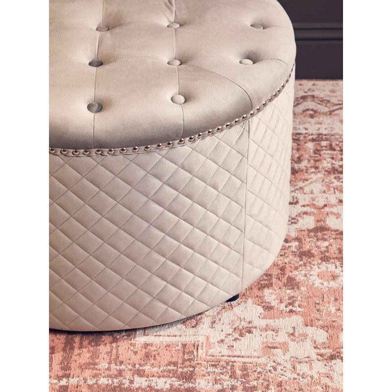 68cm Wide Velvet Standard Ottoman, Grey