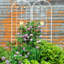 Ensemble de 2 treillis de jardin extérieur en métal antirouille de 86,7 po x 19,7 po, support de couleur blanc crème, 86,7 po x 19,7 po, antirouille, support pour plantes