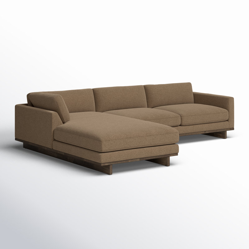 Everly Chaise Sectional, Left Hand Facing, 32" H x 133" W x 86" D, Antwerp Cafe Linen Blend