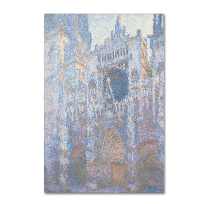 Reproduction d’art sur toile tendue, "rouen cathedral west facade 1894" par claude monet, H 19 po x l 12 po