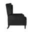 Fauteuil inclinable manuel Octa, velours noir capitonné à oreilles-121386577