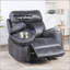 Fauteuil inclinable manuel en microfibre gris Hirah avec fonction porte-gobelet