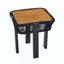 Table d'appoint en bois d'acacia, table de bout d'extérieur pour patio d'une capacité de 120 lb avec corde et structure en métal, table d'appoint carrée pour la cour arrière, balcon, salon