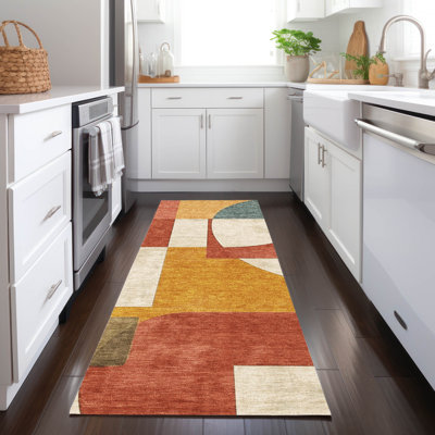 Tapis orange lavable intérieur / extérieur Daeel - LOOMlan