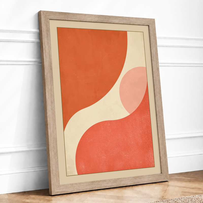 Warm Forms Abstract - Framed Print, A1 - 84.1 x 59.4 cm, Oak