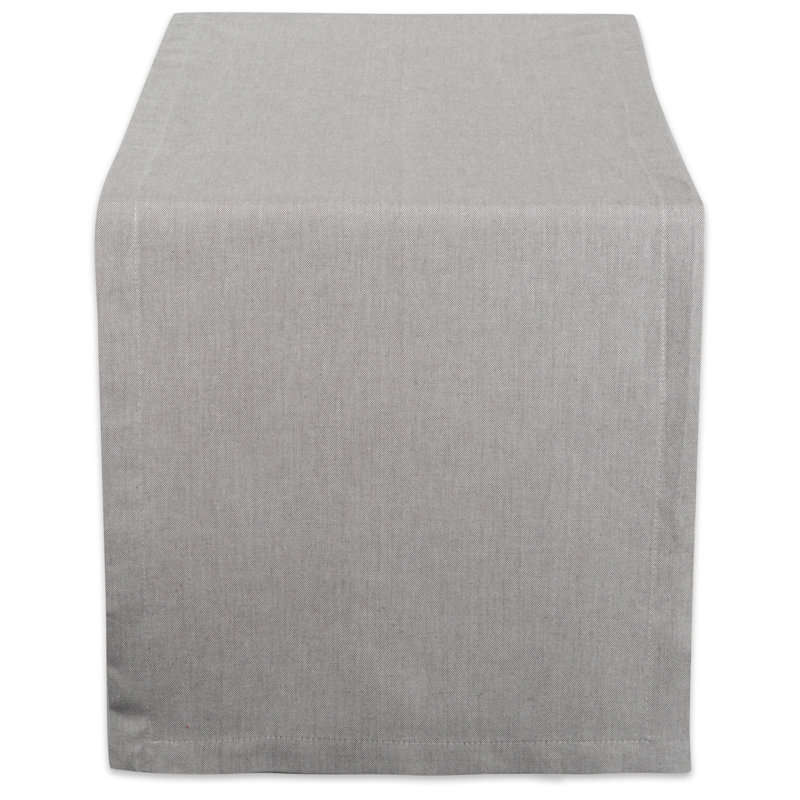 Kristina 100% Cotton Table Runner, 108" L x 14" W, Chambray Stone