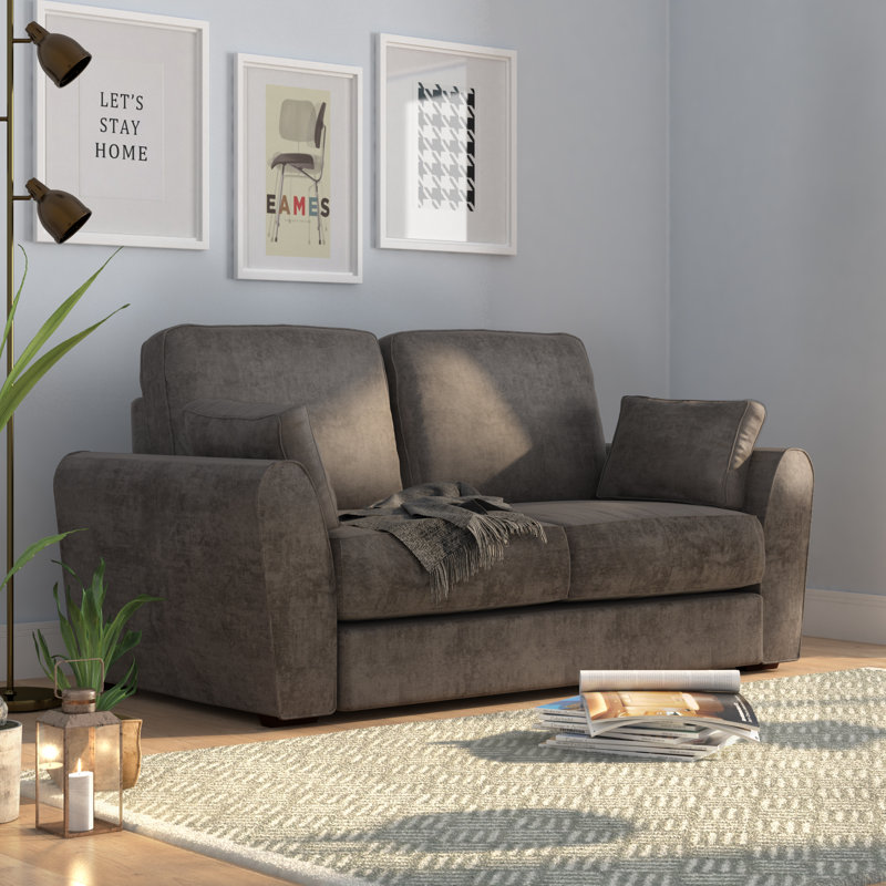 Bulma 2 Seater Sofa Bed, Pewter Polyester Blend