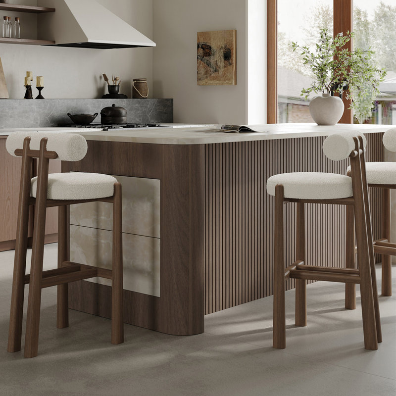 Chaise d'appoint à dossier bas en noyer (ensemble de 2), 8, 39.37"