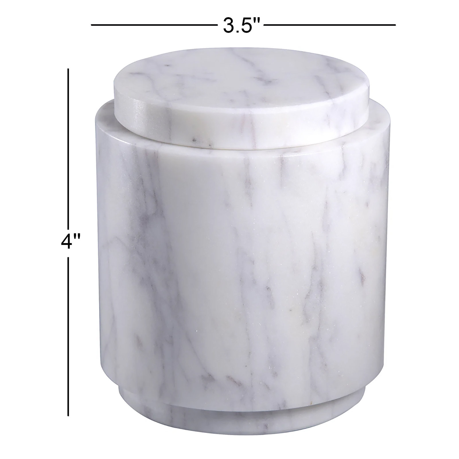 Marble Jar, 4" H x 3.5" W x 3.5" D