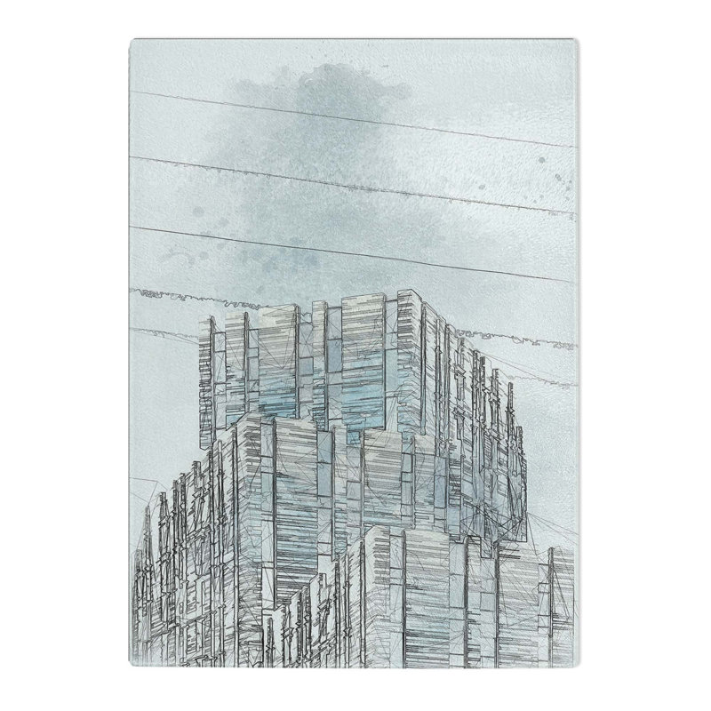 Tempered Glass Sketching the Architecture Vol.9 Chopping Board, 28.5 cm x 39 cm