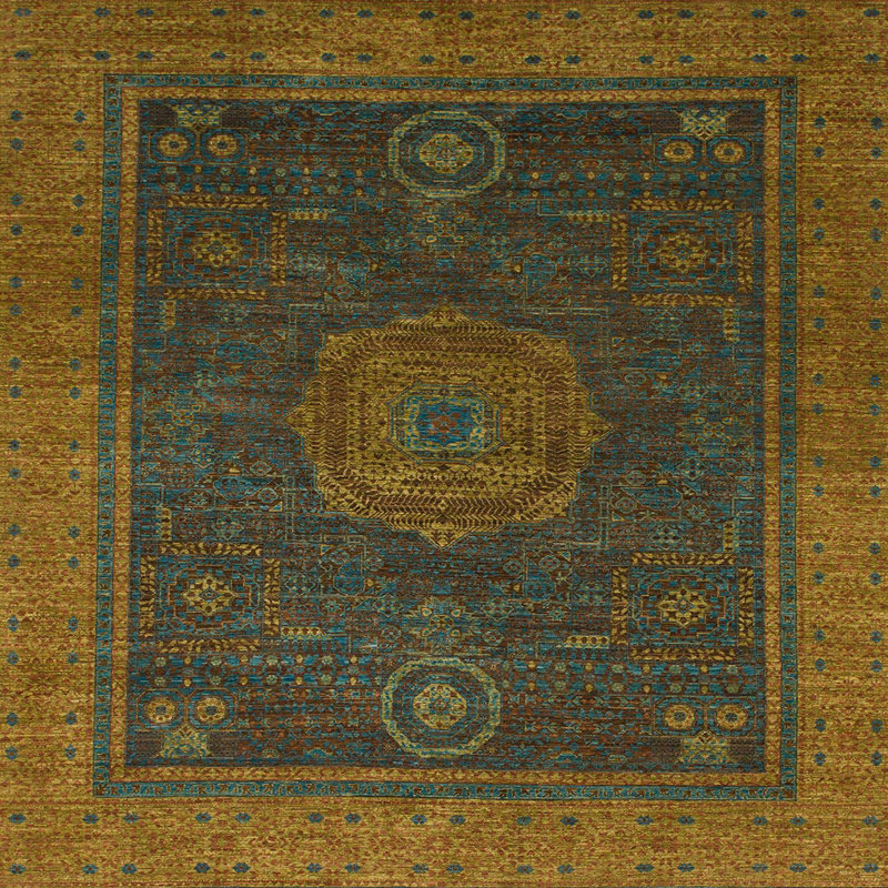 Tapis abstrait moderne 1464, Carré 6 pi
