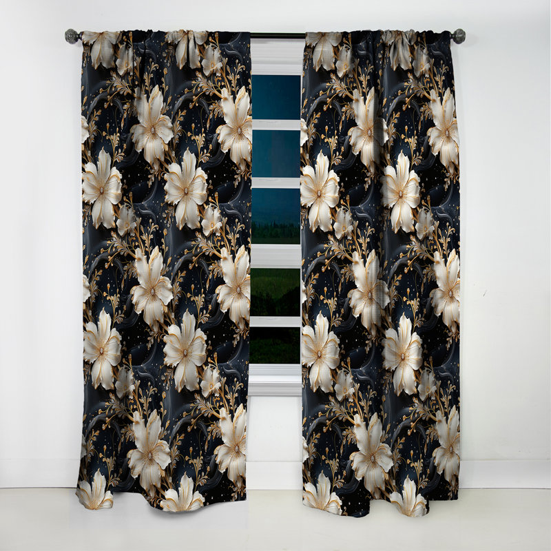 Rideau occultant en marbre Victorian Opulence Marble - 1 panneaux, L 52 po x L 90 po