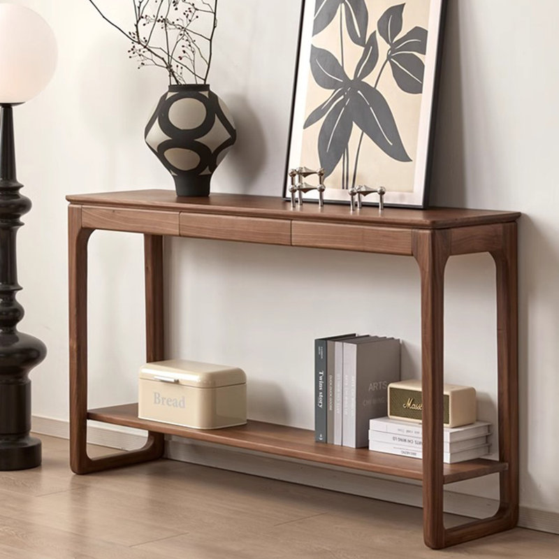 Console brune simple de style chinois, H 31,5 po x l 55,1 po x P 13,8 po