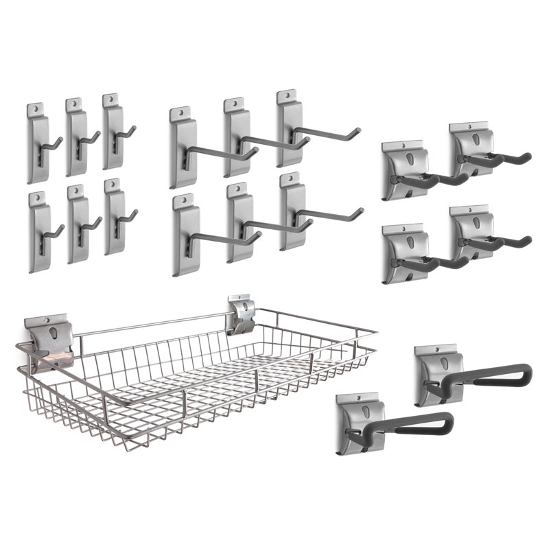Steel and Plastic Multipurpose Slatwall Hook Kit
