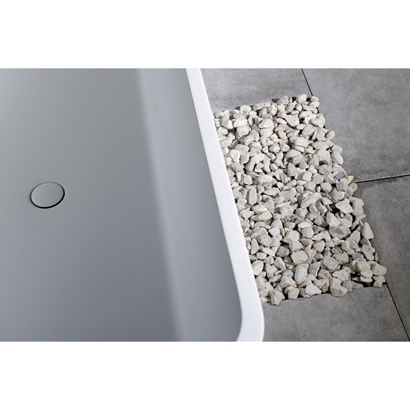 Baignoire autoportante rectangulaire à double face avec drain 59 pouces Kingston Brass