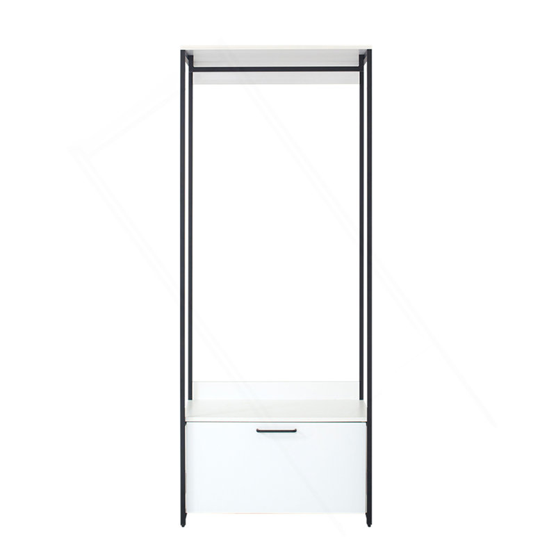 Fiona Wood And Metal Walk-In Closet With One Drawer