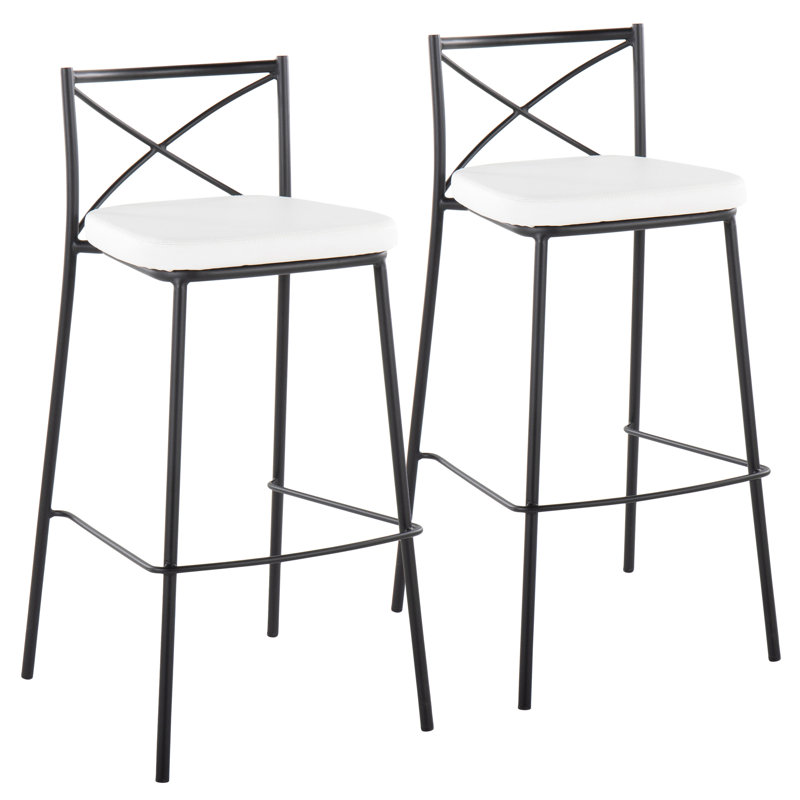 Dannie 30" Stackable Bar Stools, Black, Bar Stool (30.25" Seat Height)