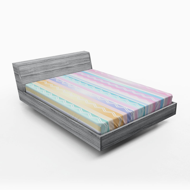Drap-housse rayé, Drap-housse grand, Chevron / rayé multicolore