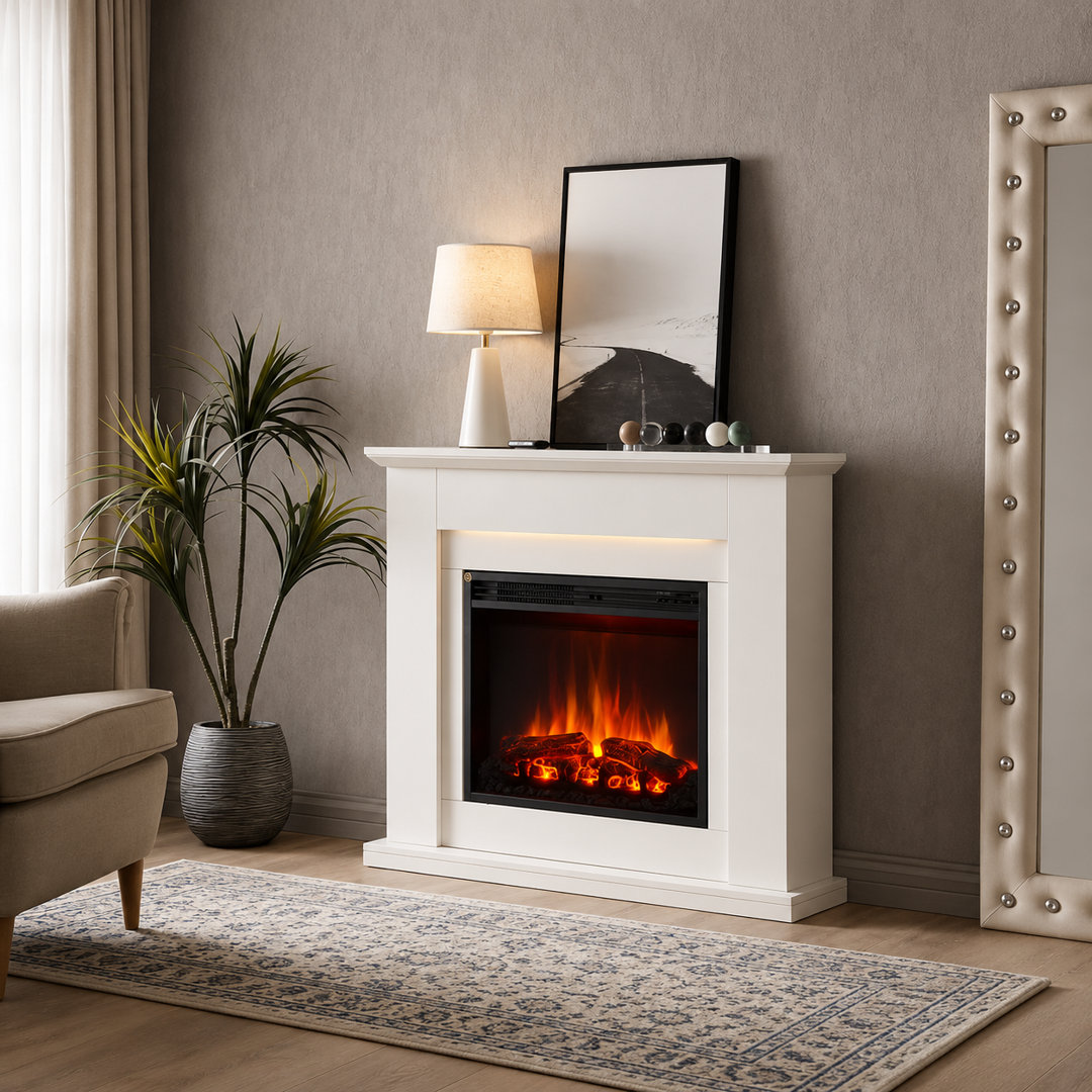 FLAMME Mardella Electric Fireplace with surround with 2kW Fireplace Heater Multiple Colours Available