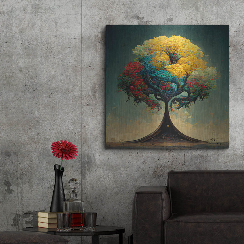 Arbre de vie 16 par Ray Heere, H 36 po x l 36 po