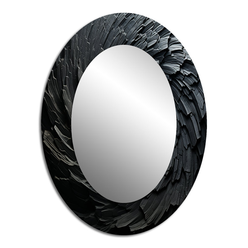 Miroir mural noir en spirale Fractal Sprial, 40 po x 30 po
