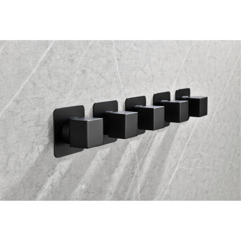 Volume de douche de 3/4 po avec poignée en laiton réglable - corps de valve et rouille, noir mat, équipement d'installation simple en métal coulé avec rouille de corrosion - installation