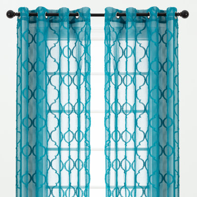 Ashat Solid Sheer Grommet Curtain Panels