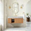 Meuble-lavabo mural de luxe flottant de 48 po avec comptoir en pierre frittée et lavabo en céramique