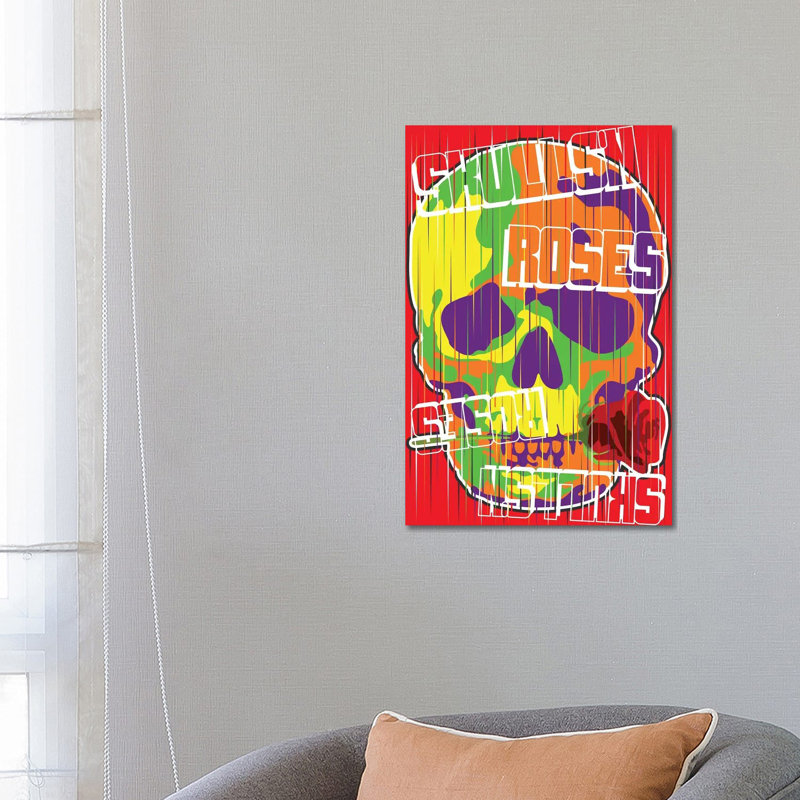 Skulls N Roses by Cristian Mielu - Wrapped Canvas Gallery-Wrapped Canvas Giclée, 20.32 cm H x 30.48 cm W