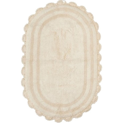 Tapis pour salle de bain réversible en coton Crochet - Ovale