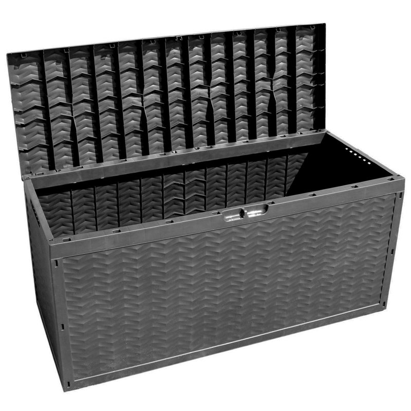Symple Stuff 120cm W 320L Water Resistant Plastic Lockable Deck Box in Black
