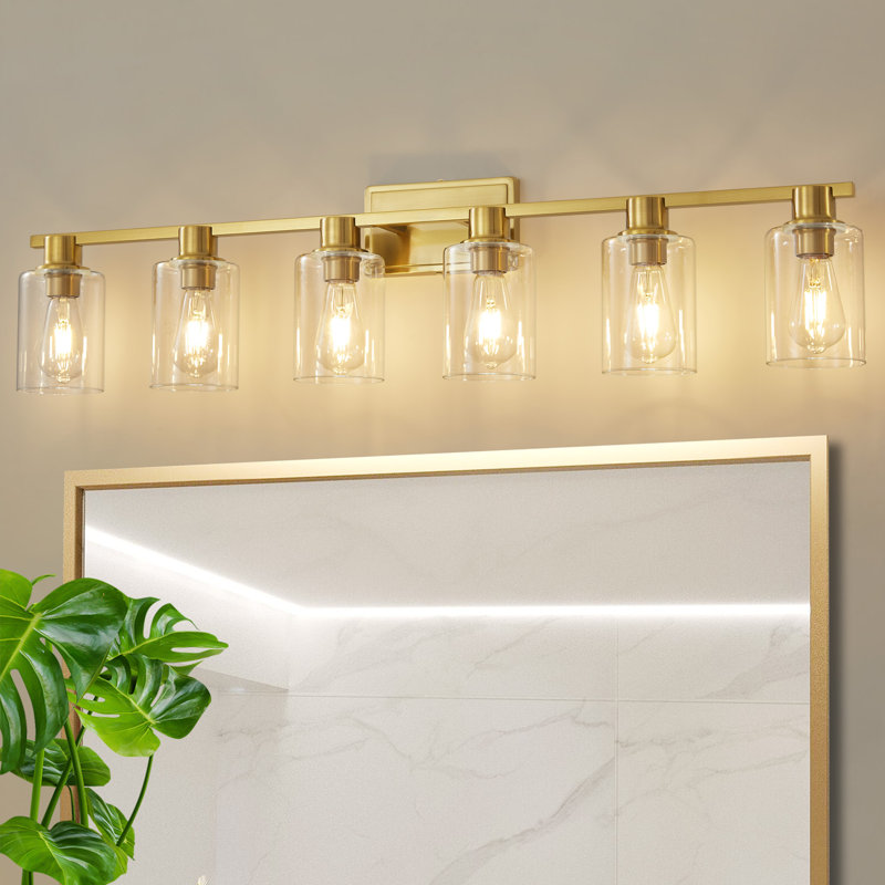 Navila 6 - Light Dimmable Vanity Light Mirror Headlights, Gold