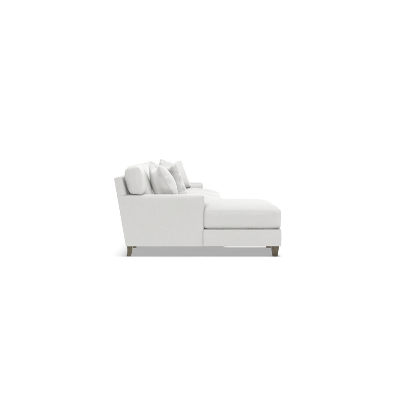 Mila Chaise Sectional, Left Hand Facing, 33.5" H x 131" W x 61" D, White Polyester Blend